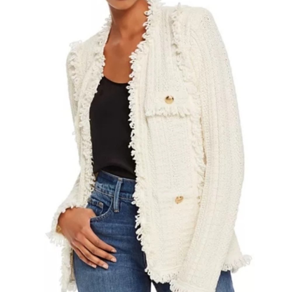 LINI Silk Blend Zoe Knit Ivory Jacket XS‎